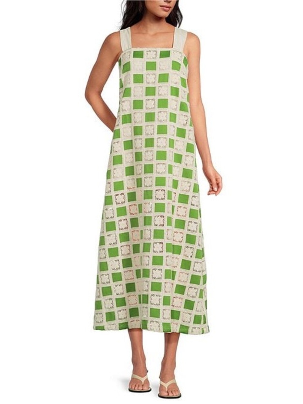 NWT Buru Long Sleeveless Square Neck Pillar Gown Maxi Dress